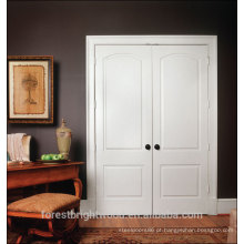 Simples porta principal design branco duplo entrada porta de madeira